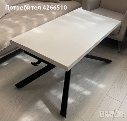Разтегателна маса Соренто с повдигащ механизъм - бял гланц