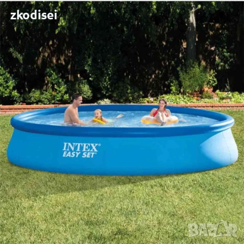 Надуваем басейн INTEX EASY SET 4.57м. x 84см, снимка 2 - Басейни и аксесоари - 55113681