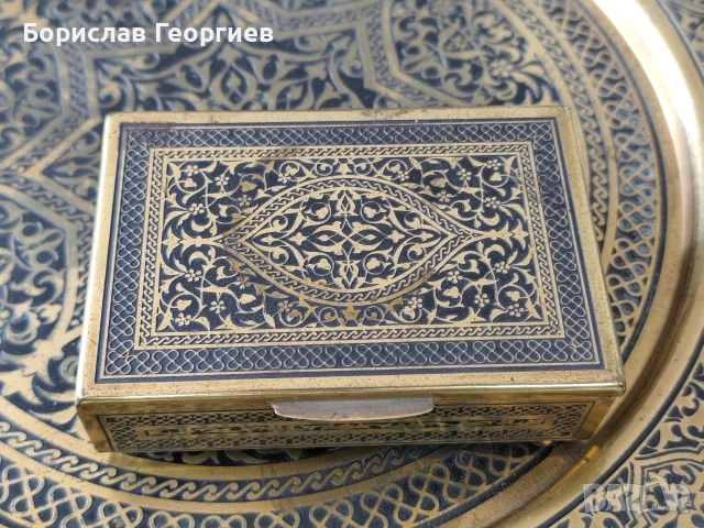 Стар месингов комплект за пушачи, снимка 5 - Антикварни и старинни предмети - 53970963