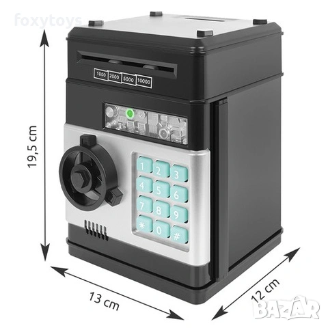 Касичка сейф Moneybox 23545 – с ПИН код, черен цвят, снимка 2 - Образователни игри - 54559025