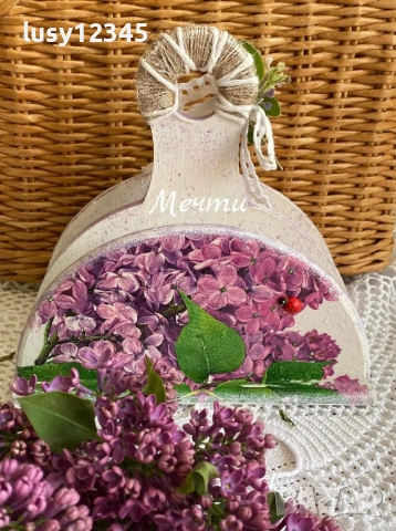 Двоен салфетник-Люляк!💜🌿🐞, снимка 3 - Декорация за дома - 54446937