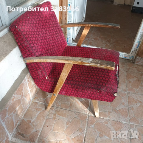 стар ретро дървен фотьойл., снимка 3 - Други ценни предмети - 54414637