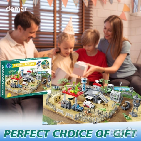 Комплект играчки Safari спасителен център за диви животни с фигурки на животни, 3-8 години, снимка 8 - Фигурки - 54117879