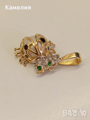 Златна висулка с брилианти , снимка 3 - Колиета, медальони, синджири - 54108330