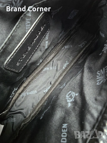 Нова дамска чанта Steve Madden BWEBBER Black Monogram, снимка 6 - Чанти - 54404907