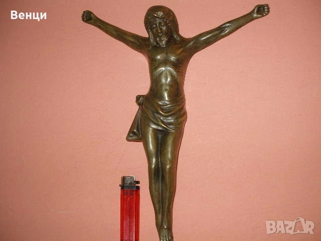 Бронзова Фигура Икона Исус, снимка 17 - Антикварни и старинни предмети - 55007255