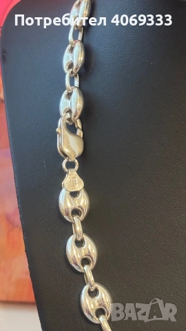 Сребърен синджир като нов 925, снимка 7 - Колиета, медальони, синджири - 54370573