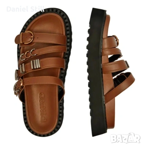 Оригинални кожени чехли Pinko KATE 02, снимка 5 - Чехли - 54011646