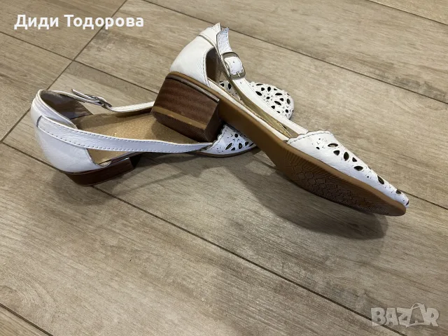 Дамски бели летни обувки / сандали с перфорация Ninna, снимка 3 - Сандали - 55517453