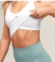  Нов дамски оригинален бял кроп топ Gymshark Halter Neck Cami with Shelf , снимка 3