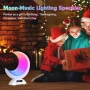 Настолна лампа Moon с часовник с будилник, RGB регулируема светлина с Bluetooth, снимка 2