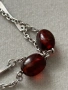 Старинно немско сребърно колие с естествени кехлибари , снимка 2