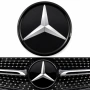 Mercedes Black Mirror Стъклена Емблема Distronic Style W205 W213 Gloss Black 18.5см, снимка 2