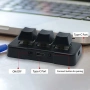 Мини безжична механична клавиатура 3 клавиша програмируема RGB USB, снимка 10