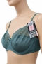 Комплект дамско бельо Hunkemöller – сутиен 90C и бикини XL, тюркоазено-син цвят с дантела, снимка 3