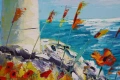 "Морски фар" Картина 50х40см, Маслена живопис с шпакла, снимка 3