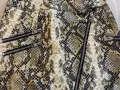 Оригинална кожена пола Bershka със змийски принт и ципове, снимка 3