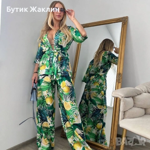 Дамски сатен комплект 