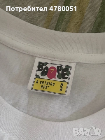 Bape Burberry тениска S размер , снимка 2 - Тениски - 54650941