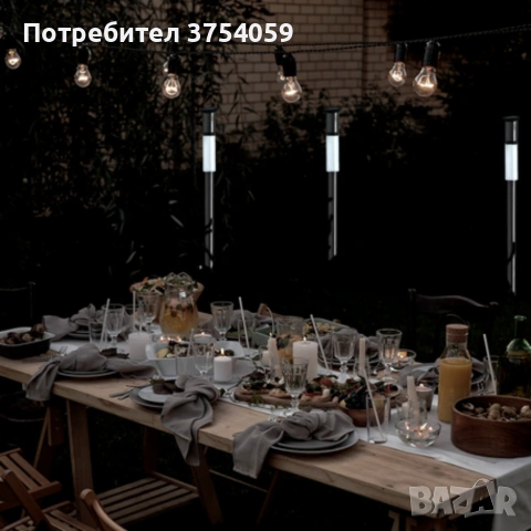 Комплект от 3 броя Led соларни лампи XL 57см - неръждаема стомана, сензор и до 8 часа светене, снимка 9 - Соларни лампи - 55161420