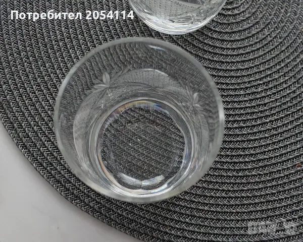Кристални чаши за вода с орнаменти- 6 броя, снимка 2 - Чаши - 55503360