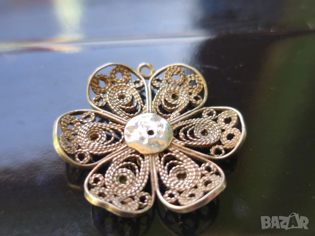 Сребърна висулка филигран, снимка 4 - Колиета, медальони, синджири - 54320546