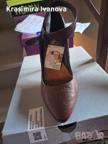 нови обувки естествена кожа кафе, снимка 4 - Дамски обувки на ток - 54184747
