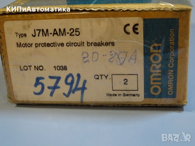 моторна защита Omron J7M-AM-25 Motor protection circuit breaker, снимка 8 - Резервни части за машини - 54525493