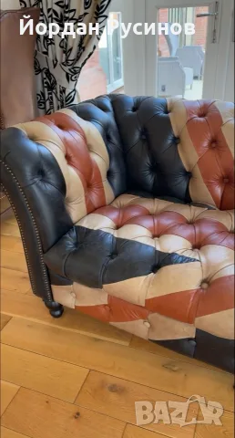 Кожен оригинален диван честърфийлд chesterfield , снимка 3 - Дивани и мека мебел - 55459700
