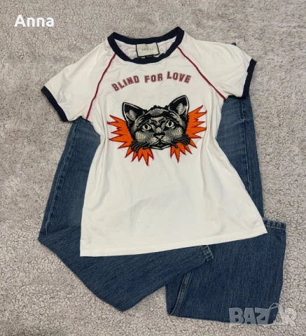 Набор 🔥. Тениска Gucci (оригинална) + дънки Zara. Всички размери M.