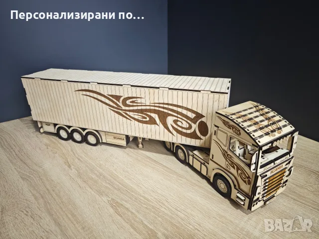 Персонализиран подарък минибар ТИР камион с ремарке поставка за бутилка вино, уиски или друг алкохол, снимка 7 - Други - 55067192