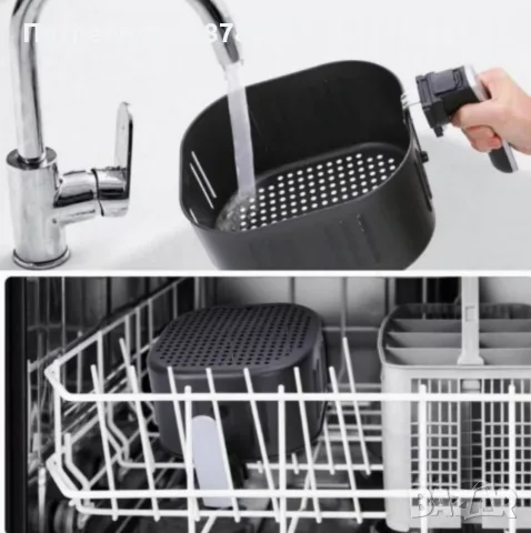 Фритюрник AirFryer Voltz, 1500W, 5л., Горещ въздух, Таймер, до 200°C, Черен, 2 ГОДИНИ ГАРАНЦИЯ, снимка 2 - Фритюрници - 55501715