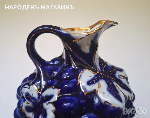 ЛФЗ - СССР - Перфектна гарафа за вино сервиз кана кобалт злато  , снимка 13 - Други ценни предмети - 55645126