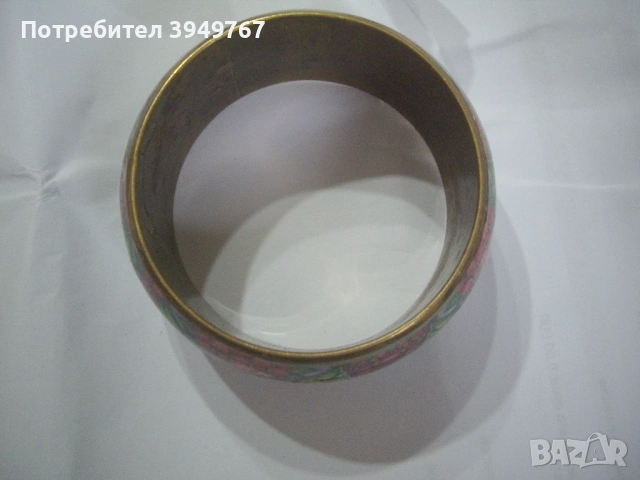 Месингова емайлирана гривна., снимка 2 - Гривни - 54531223