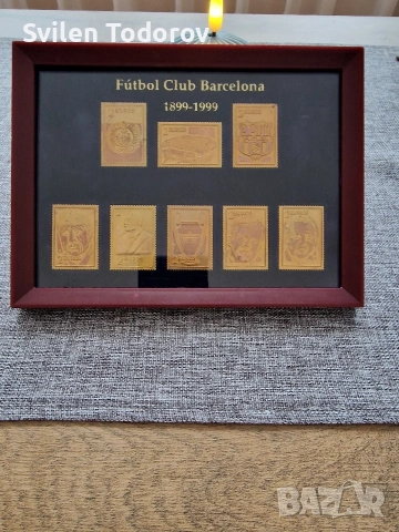 Позлатени метални марки на ФК Барселона , снимка 2 - Филателия - 54013597
