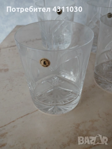 Нови български големи кристални чаши  6 броя, снимка 3 - Чаши - 54212628