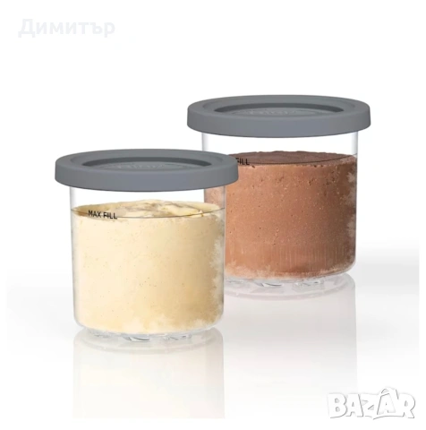 Резервни контейнери за сладолед Ninja Foodi Creami NC301, NC300, NC299, 2броя, снимка 3 - Аксесоари за кухня - 55064155