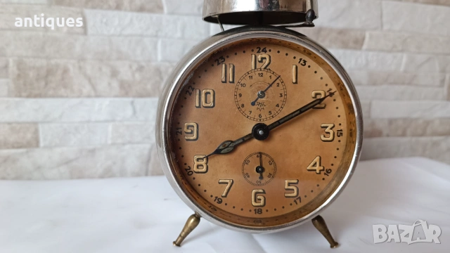 Стар немски часовник / будилник - Junghans- 1930 год., снимка 2 - Антикварни и старинни предмети - 54637602