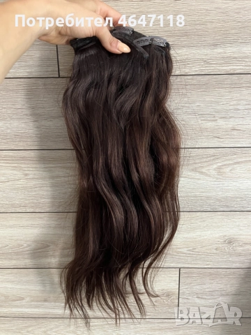 Diverso Hair - 100гр 55см естествена коса екстеншън  на клипс, снимка 2 - Аксесоари за коса - 55563088