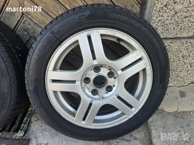 4бр. оригинални алуминиеви джанти за VW 16 цола, 5x112, със зимни гуми, снимка 5 - Гуми и джанти - 55341203