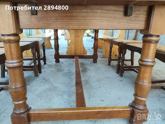 Маса масивно дърво и столове , снимка 3 - Маси - 55608090