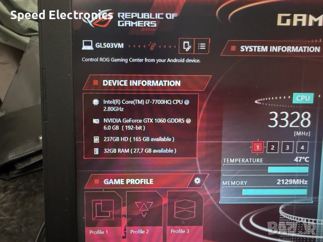 Лаптоп Asus ROG Strix Scar GL503VM , снимка 5 - Лаптопи за игри - 54824890