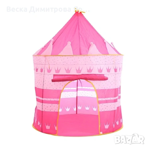 Детска палатка тип "Замък" за принцеси, 135х105 см, за стая или градина, с калъф, снимка 7 - Други - 54568280