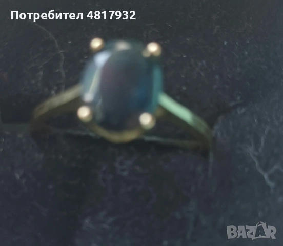 Лондон топаз, златен пръстен 14 карата., снимка 3 - Пръстени - 54552286
