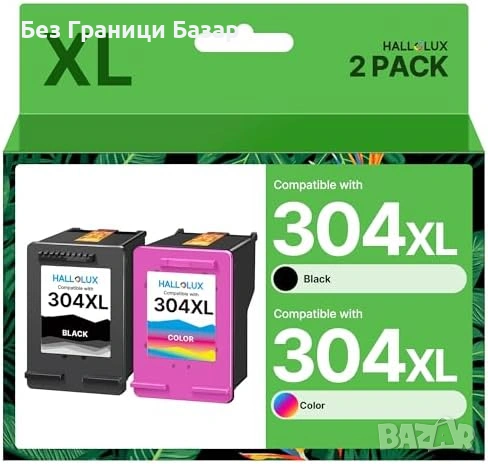 Нови HP 304XL съвместими мастилени касети 2 броя черна и цветна, висок капацитет за принтер печат то