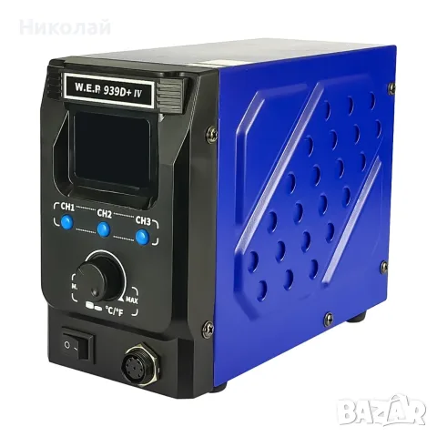 Станция за запояване WEP 939D+IV, поялник, дигитален дисплей, нагревателен елемент Hakko, 3 режима, снимка 4 - Друга електроника - 55294461