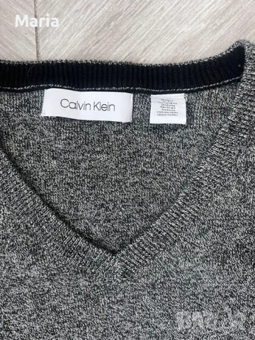 Мъжки пуловер Calvin Klein сив оригинал, снимка 2 - Блузи - 54545848