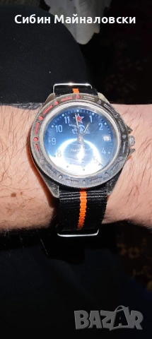 Мъжки часовник Командирские с уникално красив син циферблат — €55, снимка 4 - Мъжки - 54145688