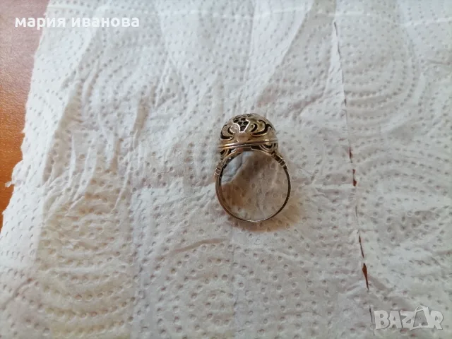Сребърен мъжки пръстен нар с гранати , снимка 7 - Пръстени - 55344678