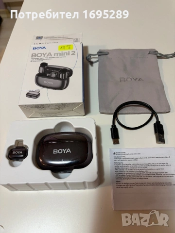 BOYA mini 2- безжична микрофонна система, снимка 2 - Микрофони - 54722565